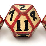 Set of Three Tetradecagon (14 Sided) Hand-painted Wooden Carnival Dice