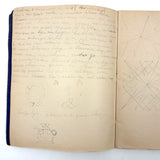 1909 Dutch School Notebook with Naive Drawings, Star Diagrams and More