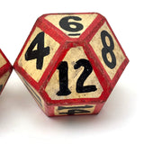 Set of Three Tetradecagon (14 Sided) Hand-painted Wooden Carnival Dice
