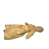 Much Loved Antique Straw Stuffed Doll with Painted Face and Gray Hair
