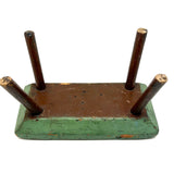 Sweet Antique Primitive Cricket Stool in Best Green Paint
