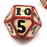 Set of Three Tetradecagon (14 Sided) Hand-painted Wooden Carnival Dice