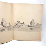1909 Dutch School Notebook with Naive Drawings, Star Diagrams and More
