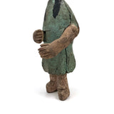Wonderfully Inquitive Old Carved Guatemalan Folk Art Figure in Polychrome
