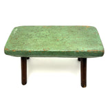 Sweet Antique Primitive Cricket Stool in Best Green Paint