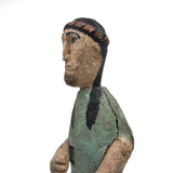 Wonderfully Inquitive Old Carved Guatemalan Folk Art Figure in Polychrome