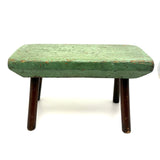 Sweet Antique Primitive Cricket Stool in Best Green Paint