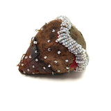 Like a Wounded Heart, Much Worn Antique Tuscarora Beaded Strawberry Emery