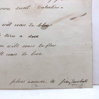 Poignant and Unusual Large 1840s Paper Lace Valentine with Mirror, Verse, and Original Envelope