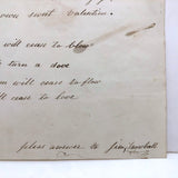 Poignant and Unusual Large 1840s Paper Lace Valentine with Mirror, Verse, and Original Envelope
