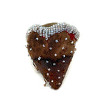 Like a Wounded Heart, Much Worn Antique Tuscarora Beaded Strawberry Emery