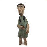 Wonderfully Inquitive Old Carved Guatemalan Folk Art Figure in Polychrome
