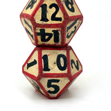 Set of Three Tetradecagon (14 Sided) Hand-painted Wooden Carnival Dice