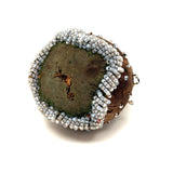 Like a Wounded Heart, Much Worn Antique Tuscarora Beaded Strawberry Emery