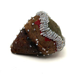 Like a Wounded Heart, Much Worn Antique Tuscarora Beaded Strawberry Emery