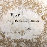 Poignant and Unusual Large 1840s Paper Lace Valentine with Mirror, Verse, and Original Envelope