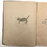 Early 1940s French School Drawings Notebook: Animals, Flowers, Houses, Extras