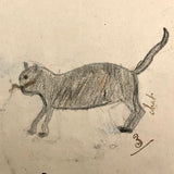 Early 1940s French School Drawings Notebook: Animals, Flowers, Houses, Extras