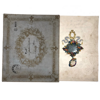 Poignant and Unusual Large 1840s Paper Lace Valentine with Mirror, Verse, and Original Envelope