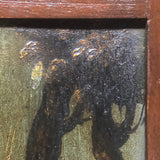 c. 18th Century Moody Spanish Painting of Santa Rita  on Wood Panel