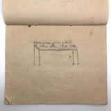 Early 1940s French School Drawings Notebook: Animals, Flowers, Houses, Extras