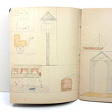 1909 Dutch School Notebook with Naive Drawings, Star Diagrams and More