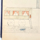 1909 Dutch School Notebook with Naive Drawings, Star Diagrams and More