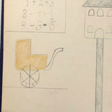 1909 Dutch School Notebook with Naive Drawings, Star Diagrams and More