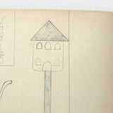 1909 Dutch School Notebook with Naive Drawings, Star Diagrams and More
