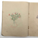 Early 1940s French School Drawings Notebook: Animals, Flowers, Houses, Extras