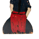 Punky Looking Boy in Blue and Red, c. 1930s Small Folk Art Doorstop