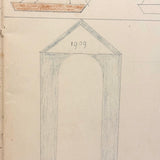 1909 Dutch School Notebook with Naive Drawings, Star Diagrams and More