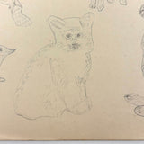 1909 Dutch School Notebook with Naive Drawings, Star Diagrams and More