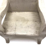 White Painted Doll Chair Carved of One Piece of Wood with Nice Lines