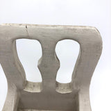 White Painted Doll Chair Carved of One Piece of Wood with Nice Lines