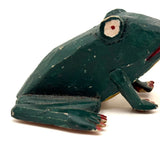 Marvelous Carved Folk Art Frog with Applied Legs and Yellow Belly