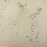 1909 Dutch School Notebook with Naive Drawings, Star Diagrams and More