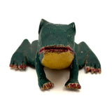 Marvelous Carved Folk Art Frog with Applied Legs and Yellow Belly