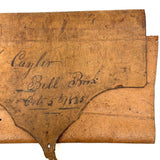 William Cuyler 's (Cuylerville, NY) Beautiful Condition Leather "Bill Book" Signed October 5, 1825