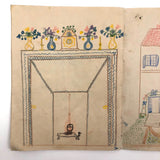 Early 1940s French School Drawings Notebook: Animals, Flowers, Houses, Extras