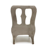 White Painted Doll Chair Carved of One Piece of Wood with Nice Lines