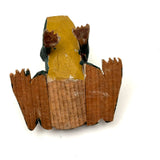 Marvelous Carved Folk Art Frog with Applied Legs and Yellow Belly