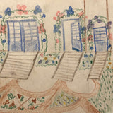 Early 1940s French School Drawings Notebook: Animals, Flowers, Houses, Extras