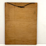 Man with Mustache, Full Plate Folk Art Tintype Mounted to Wood with Shoestring Hanger