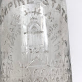 Empire State Mineral Waters, Late 19th C. Glass Bottle Impressed with Albany Capital Building