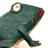 Marvelous Carved Folk Art Frog with Applied Legs and Yellow Belly