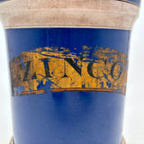 ZINCO, Gorgeous Large 19th Century Ironstone Apothecary Jar with Hand-painted Label Over Gold Leaf