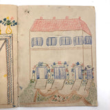 Early 1940s French School Drawings Notebook: Animals, Flowers, Houses, Extras