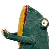 Marvelous Carved Folk Art Frog with Applied Legs and Yellow Belly