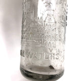 Empire State Mineral Waters, Late 19th C. Glass Bottle Impressed with Albany Capital Building